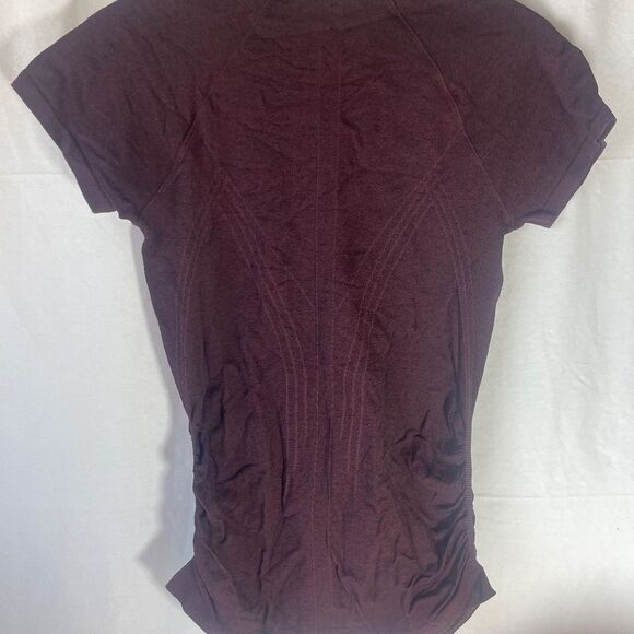 Athleta Speedlight Maroon Heather Fitted Tee Sz M - Picture 4 of 7